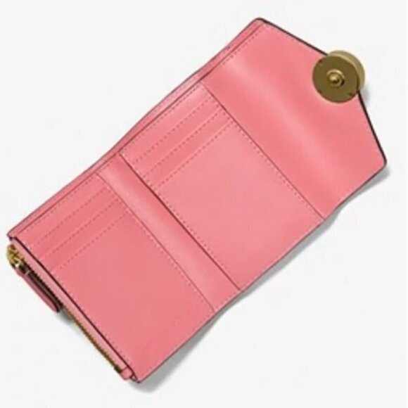 Michael Kors Carmen Medium Faux Leather Wallet Grapefruit Pink - Picture 3 of 6